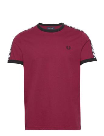 Taped Ringer T-Shirt T-shirts Short-sleeved Röd Fred Perry