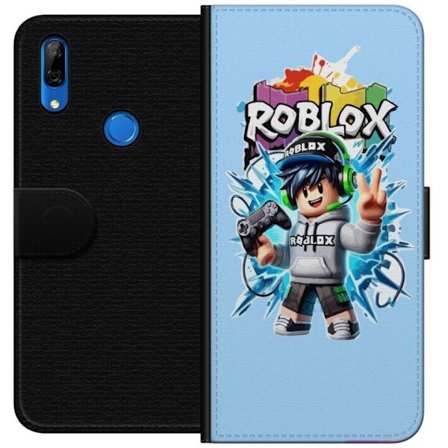 Kompatibelt Plånboksfodral till Huawei Huawei P Smart Z Färgstark Roblox-karaktär med handkontroll och energifylld splash art design, perfekt för