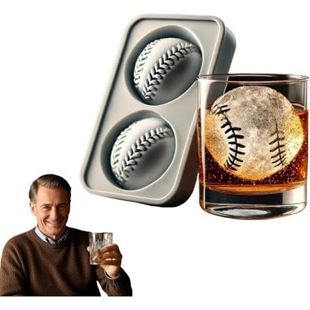 Baseball isformer, whisky ishockeymaskiner, morsomme former, perfekt for elskere av isdrikker.
