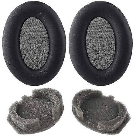 Korvatyynyt Sony WH-1000XM3 langattomille kuulokkeille, korvaavat korvatyynyt - proteiininnahkaa musta-B6