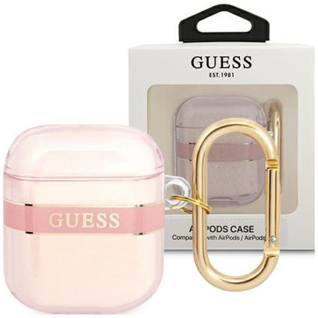 Gissa GUA2HHTSP AirPods 1/2 täcka rosa/rosa Strap Collection