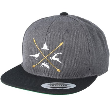 Hunter - Grå snapback Keps - Animals Logo Charcoal/Black Snapback @ Hatstore