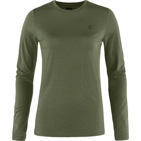 Fjällräven Dam's Abisko Wool Long Sleeve in Laurel Green | Size: Small, Ull/Polyester