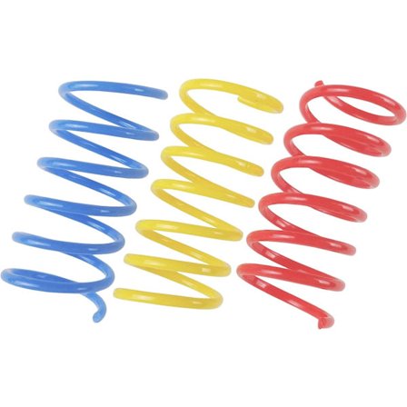 Kattefjærleker (60-pakning), lekne spiraler for kattunger som biter, jakter og leker aktivt og sunt, fargerike 5 cm spiraler