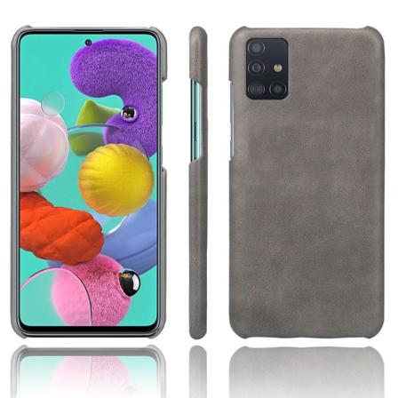 Crazy Horse Coated Case Samsung Galaxy A71 -puhelimelle - harmaa Grey