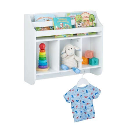 Lasten hylly, jossa 5 lokeroa