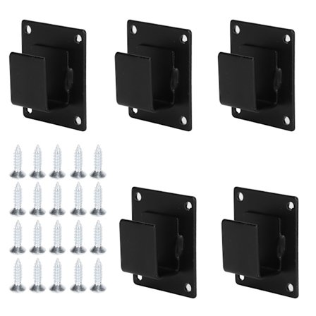 5-pak Sort Væghylde Monteringsbeslag Display Krog Hænger Rack Rør Bar Holder
