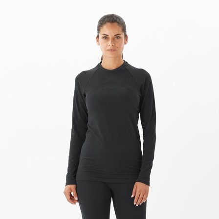 Salomon - Langarmshirt Damen Essential Seamless - Deep Black