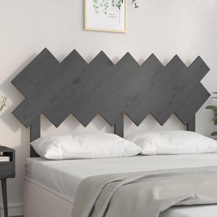 Vidaxl Sänggavel Grå 141x3x80,5 Cm Massiv Furu Grå