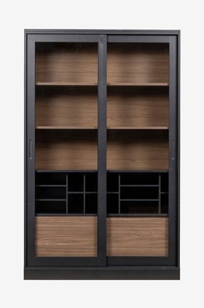 WOOOD - Vitrineskab James, H200xB125xD47 - Sort - Skabe - Fra Homeroom