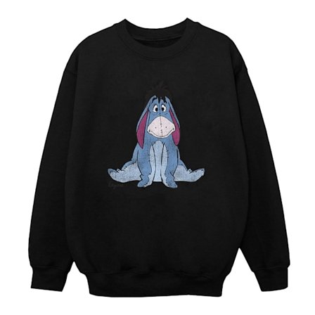 Winnie the Pooh Girls Classic Eeyore Sweatshirt 7-8 år Svart