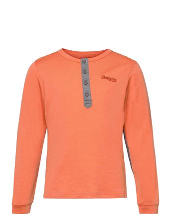 Myske Wool Youth Shirt Cantaloupe 128 Bergans Orange