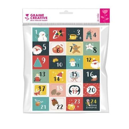 Adventskalender - KREATIVE FRØ VI HAR ALLE TALENT - 24 Nummerklistermærker - Blandet - Fra 5 år
