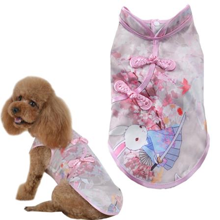 Kjæledyrklær Kjæledyr cheongsam skjørt Hundeknappklær Hundevest Kjæledyr