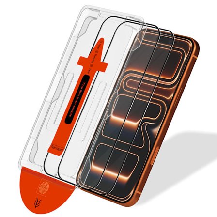 2-pakning iPhone 17 Pro skjermbeskytter - Herdet glass | [Automatisk installasjon] - Boblefri iPhone 17 Pro