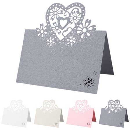 100 st Bord Namn Plats Kärlek Hjärta Bröllopsfest Pearlescent kort