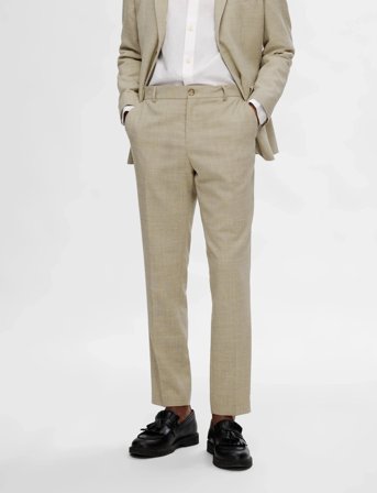 Selected Slmslim-Oasis Linen Trs Noos - Beige - 56
