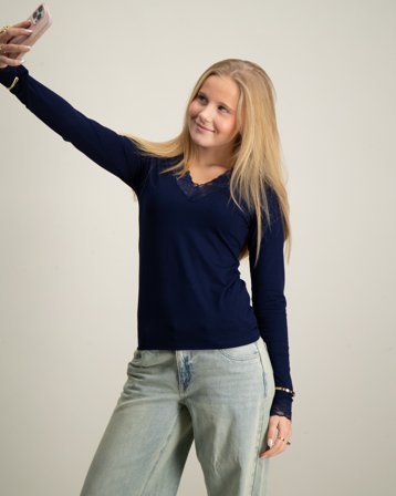 RYVLS Olivia Lace Top Bleu Hauts et chemisiers Fille - Kids Brand Store