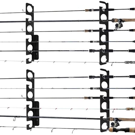 Fiskestangholdere til Garage, Metal, Aftagelige, Holder 12 Stænger, Fiskestangholdere til Væg/Loft, Stangstativ, Vægmonteret Opbevaringsreol