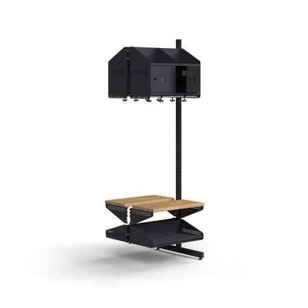 Garderobenschrank ENTRY, Anbaumodul, bodenstehend, 1800 x 600 x 600 mm, anthrazit