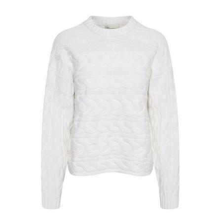 My Essential Wardrobe Round-neck Stickat vit, Dam Stickade tröjor & koftor, Dam, Storlek: XS