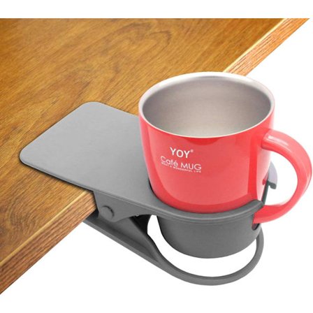 Clip-on dryckeshållare för bordsskiva, grå