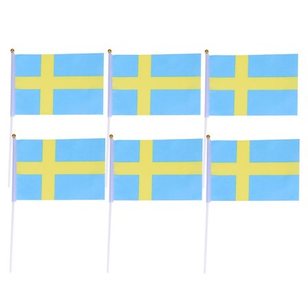 50 st flaggor Sverige handflagga svenska fest