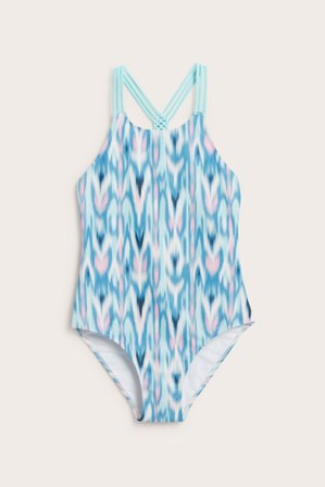 Kappahl | Strój kąpielowy we wzory Jasnoturkusowy 134/140 | Jasnoturkusowy