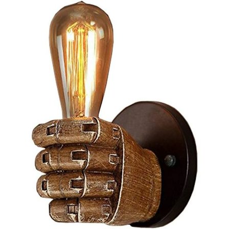 Vägglampa i metall med skärm i retrostil, handhållen glödlampa, väggdekoration i brons - vänster