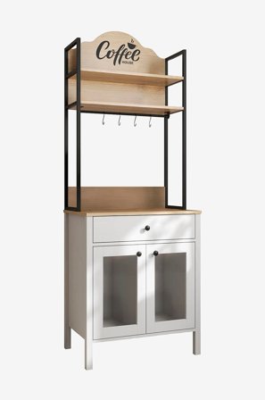 Hanah Home - Kaffe barskab Philip - Hvid - Hylder - Fra Homeroom