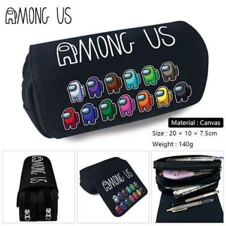 Game Among Us Graffiti Pencil Case Crewmate Impostor Pen Box Make Up Purse