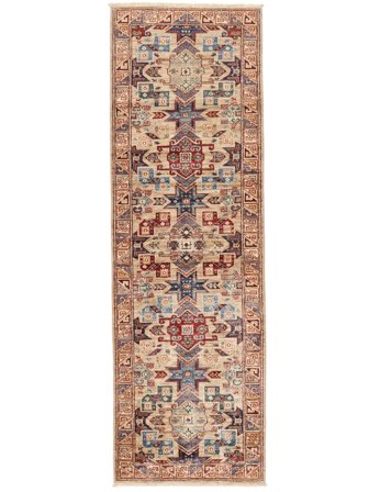 Kazak Ariana Rug Hand Knotted 79X253 Runner Brown/Dark Red Afghanistan