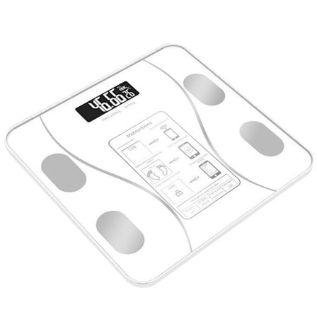 Digital baderomsvekt Kroppsfett BMI-monitor HVIT