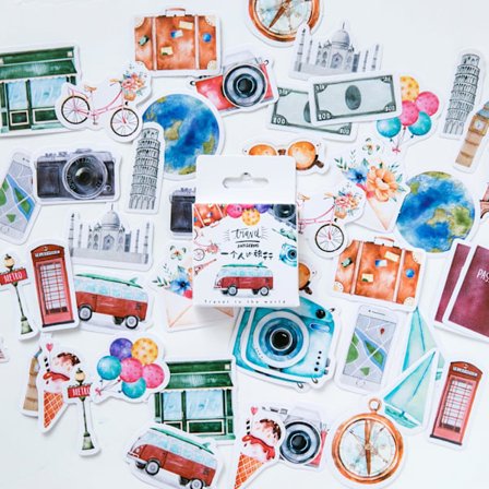 Scrapbook Tilbehør Reisesett, 46 Deler Vintage Journal Klistremerker for Voksne, Håndverksutstyr for Scrapbooking, Kortlaging, Journalføring