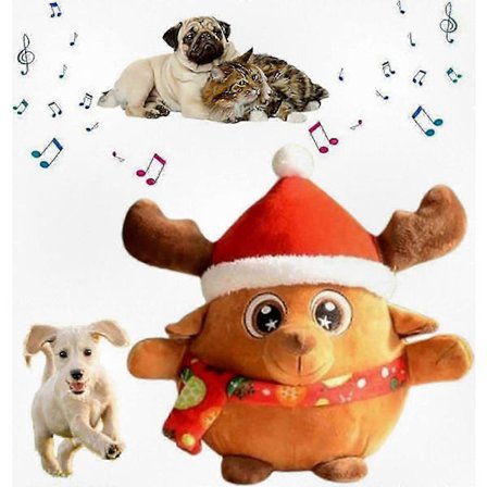 Aktivt Rörlig Husdjurs Plyschleksak med Talande & Studsande, Interaktiva Pipiga Hundleksaker för Hundträning & Ångestlindring