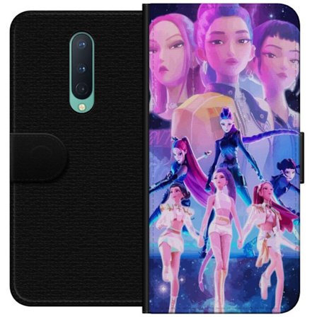 Yhteensopiva Lompakkokotelo OnePlus 8 K-pop-inspiroinut tulevaisuutta ennakoiva tyttöryhmä neonvaloissa ja kosmisessa sci-fi-esiintymislavalla