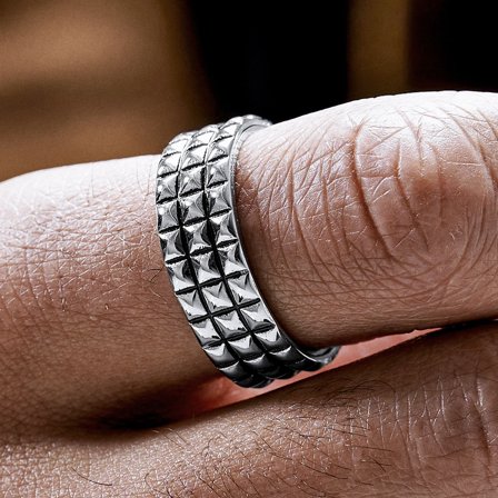 Pearce Pyramis Steel Ring for Men - Steel rings