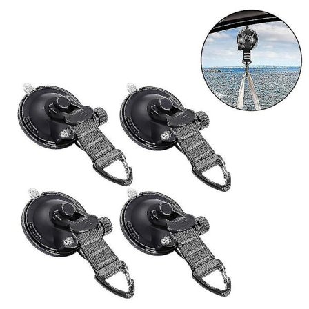 Svært robuste sugekopper, 4 stk. med kroker, oppgradert for camping i bil