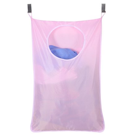 1 st rosa hängande tvättkorg tvättpåse hållare tvättkorg väska arrangör för sovrum badrum
