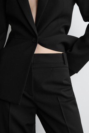 COS Women's Pantaloni Slim Sartoriali In Lana in Nero