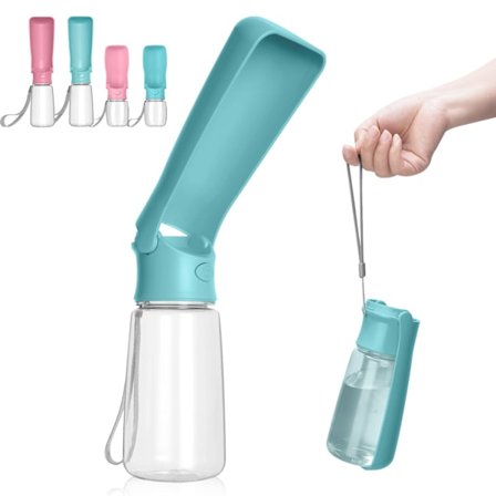 Sammenklappelig hundevandsflaske, hunderejsevandflaske (blå 550 ml)