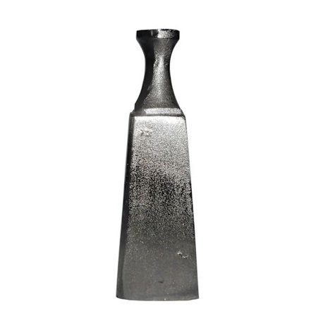 Sort dekorativ vase i aluminium, 10x10x30cm