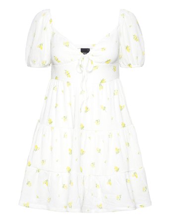 Gina Tricot Puff Sleeve Mini Dress - White - XS