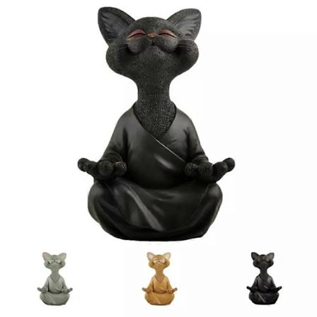 Meditation Cats Buddha Figur, Meditation Yoga Resin Figur Home Dekoration