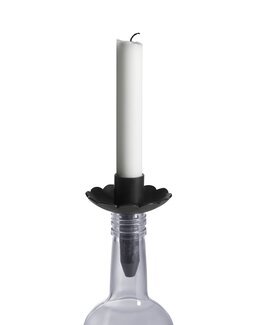 Håndlaget Lysholder til flaske 1-pk Svart