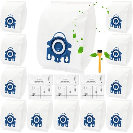 12 kpl pölynimuripusseja Miele GN 3D -pölynimureille Classic C1 Complete C2 C3, S600, S800, S2000, S5000 ja S8000 -sarjan pölypussit