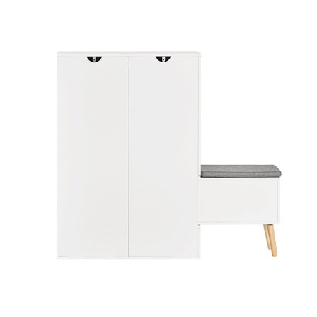 SoBuy hvid skoskab med 2 skuffer 124x24x114.5cm, moderne FSR134-W