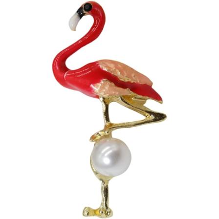 Flamingo Brosje Nål Dyr Emne Søt Vintage Perle Mote Nyhet Morsom Personlighet Lapel Nål Damer Brosjer og Nål Mote Smykker