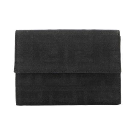 Fendi Vintage, Pre-owned Wallet Zwart, Heren, Maat:ONE Size,Canvas
