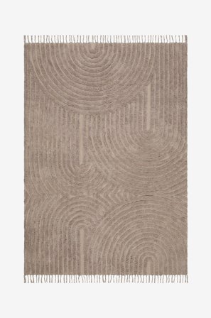 KM Home - Bomuldstæppe Marocko - Brun - Bomulds- & kludetæpper - 160X230 - Fra Homeroom